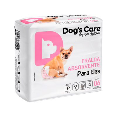 Fralda Higiênica Dogs Care Ecofralda para Cães Fêmeas 6 Unidades G
