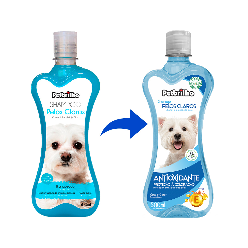 Shampoo Petbrilho Vegano Pelos Claros para Cães