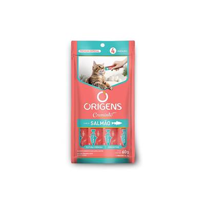 Snack Origens Creminho Sabor Salmão para Gatos