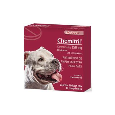 Medicamento Chemitril para Cães - 10 comprimidos 150mg