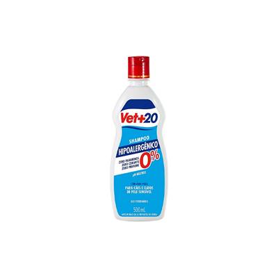 Shampoo Vet+20 Hipoalergênico para Cães e Gatos 500ml