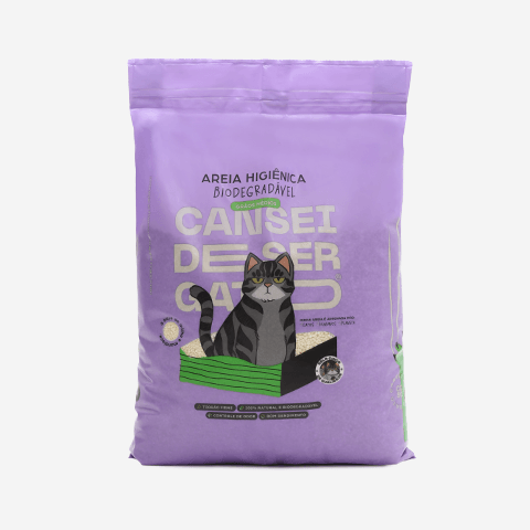 Areia Higiênica Biodegradável Cansei de Ser Gato Grãos Médios 4kg