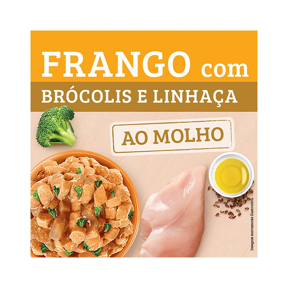 Kelcat Sachê sabor Frango, Brócolis e Linhaça para Gatos Adultos