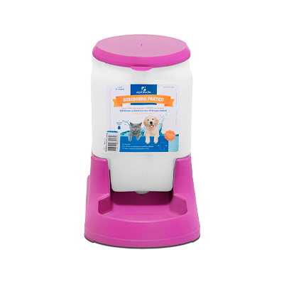 Bebedouro Alvorada Prático Auto Rosa para Cães e Gatos U