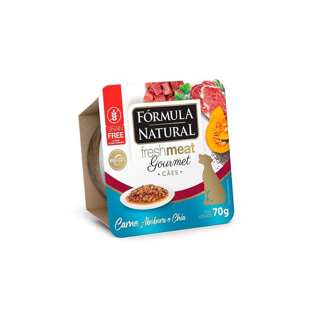 Ração Fórmula Natural Sachê Fresh Meat Gourmet para Cães Adultos sabor Carne 