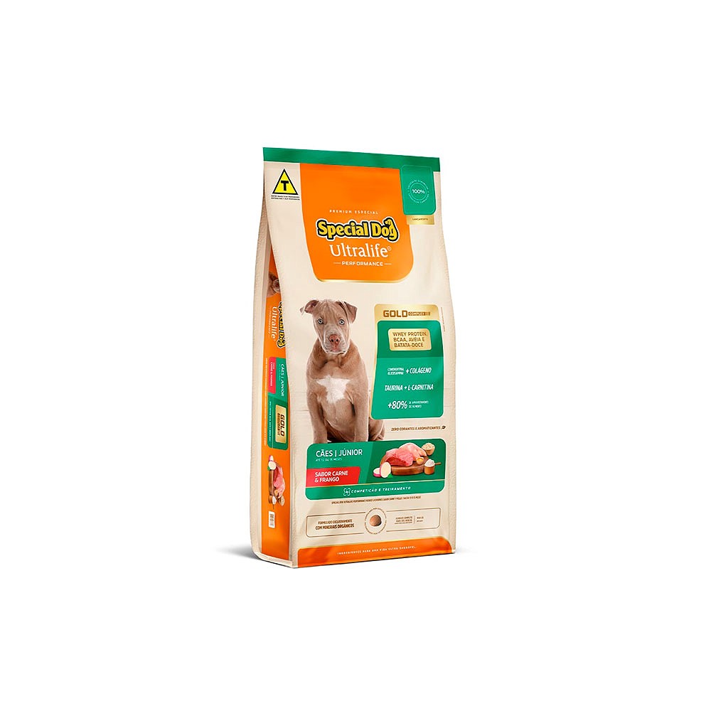 Ração Special Dog Ultralife Performance para Cães Filhotes de Médio e Grande Porte Sabor Carne e Frango