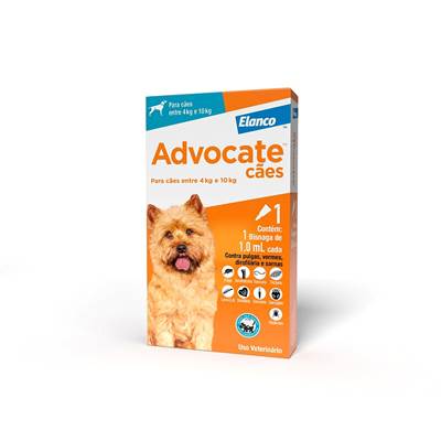 Antipulgas e Endectocida Advocate 1,0ml para Cães entre 4kg e 10kg 1 pipeta