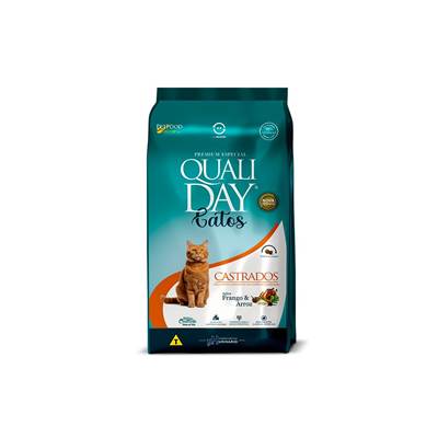 Ração Qualiday para Gatos Adultos Castrados sabor Frango 2,5kg