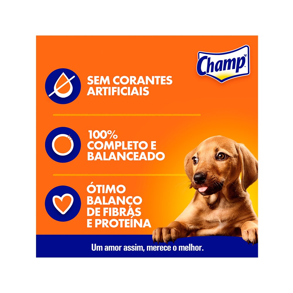 Ração Úmida Champ para Cães Filhotes sabor Caseiro Frango