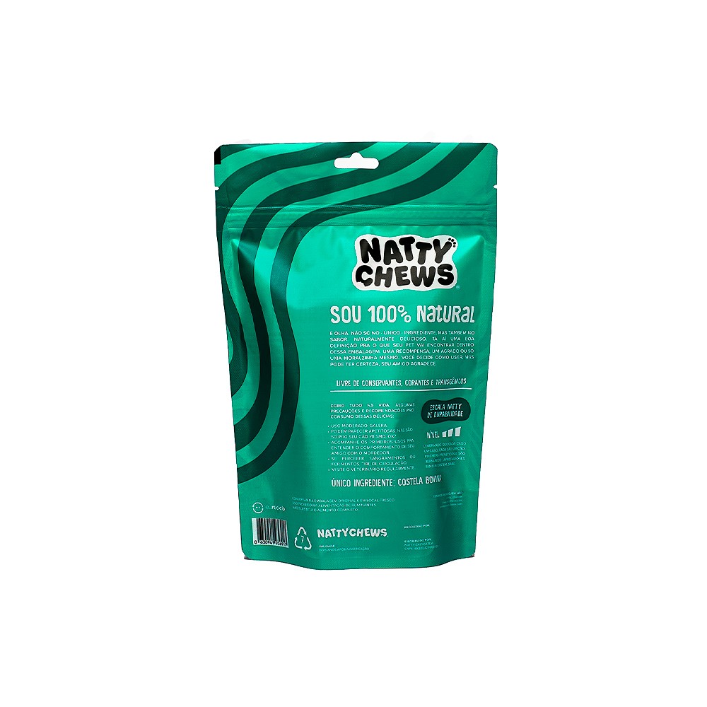 Osso Natty Chews Costela Bovina Natural para Cães - 2 Unidades