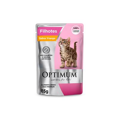 Ração Optimum Sachê para Gatos Filhotes Sabor Frango 85g
