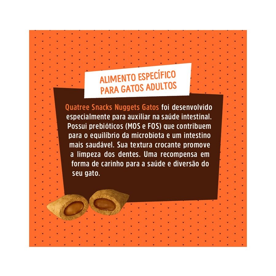 Snacks Nuggets Quatree Saúde Intestinal para Gatos