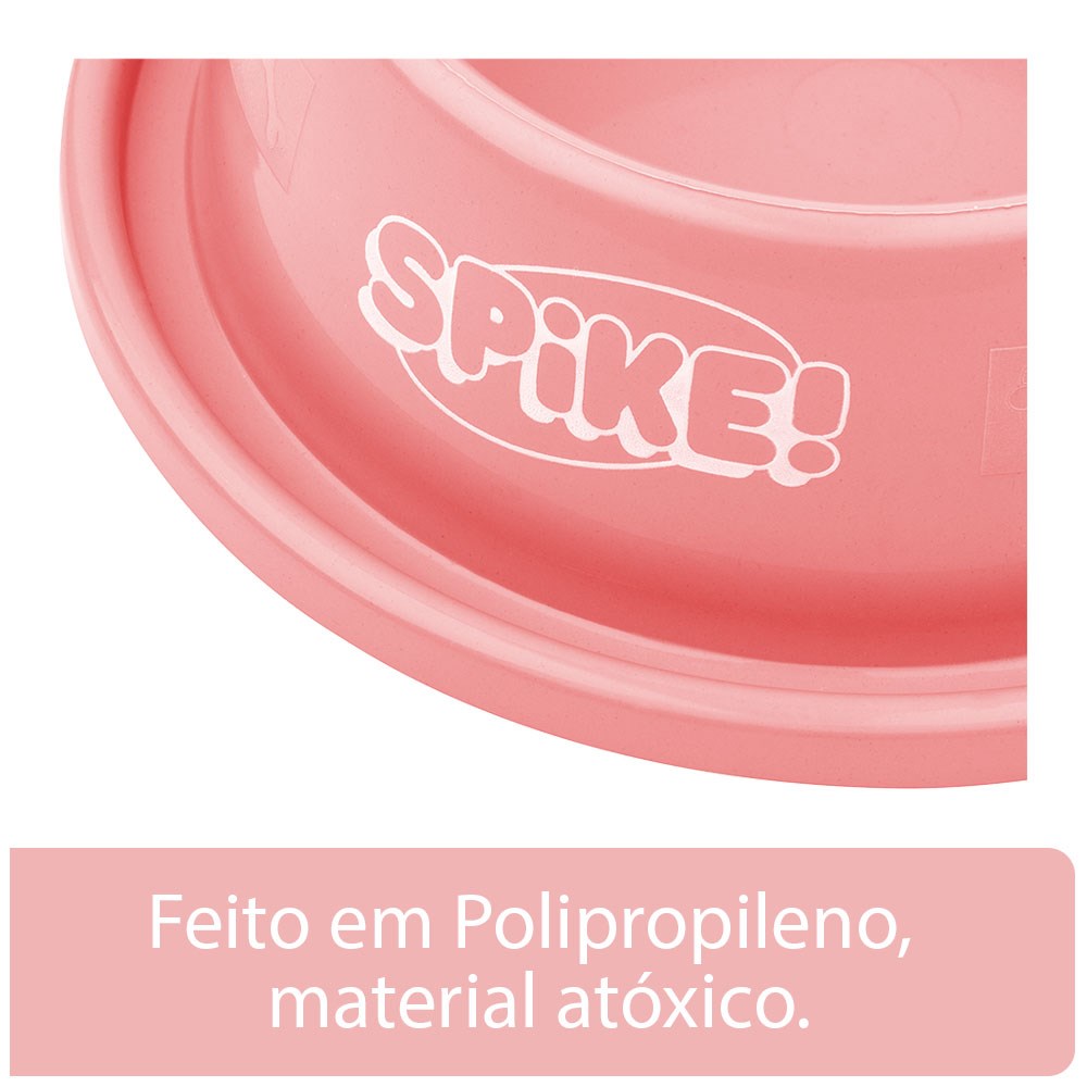 Comedouro Spike Antiformiga Rosa para Cães e Gatos
