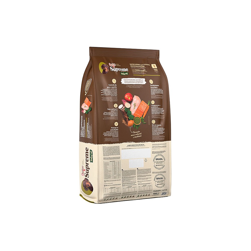 Ração Supreme Quatree Light para Cães Adultos Castrados de Porte Pequeno Sabor Frango e Salmão