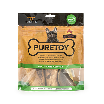 Kit Puretoy com Ossos, Cascos e Chifre Defumados para Cães de Porte Pequeno e Médio