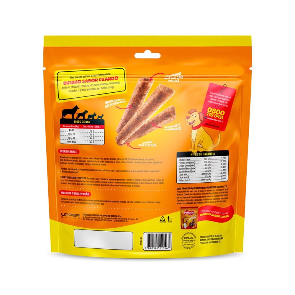 Snack Petisquinho Para Cães Palito Fino sabor Frango