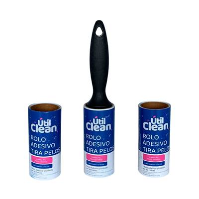 Kit Rolo Adesivo Tira Pelos Útil 30 Folhas U