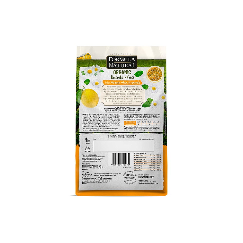 Biscoito Fórmula Natural Organic Maracujá para Cães Adultos 