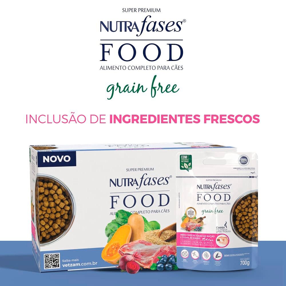 Ração Nutrafases sabor Cordeiro, Abóbora e Quinoa para Cães