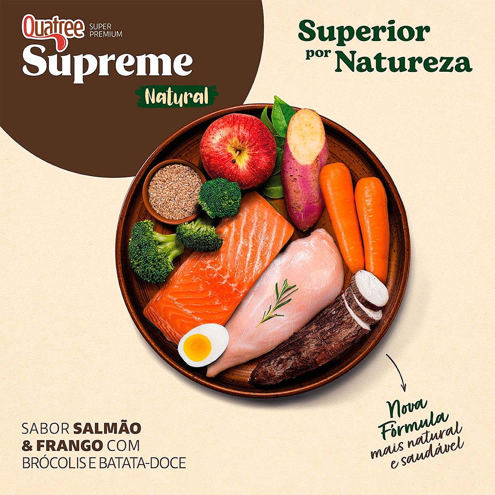 Ração Supreme Quatree Light para Cães Adultos Castrados de Porte Pequeno Sabor Frango e Salmão
