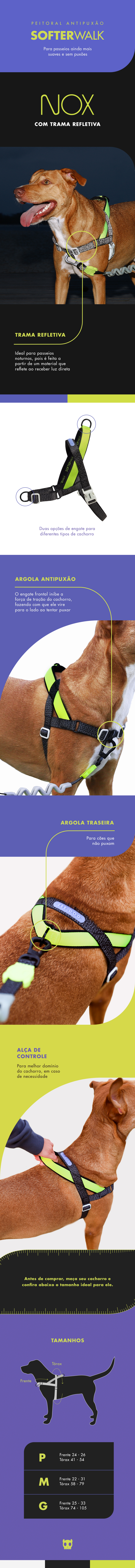 Peitoral Antipuxão SofterWalk para Cachorros Nox 