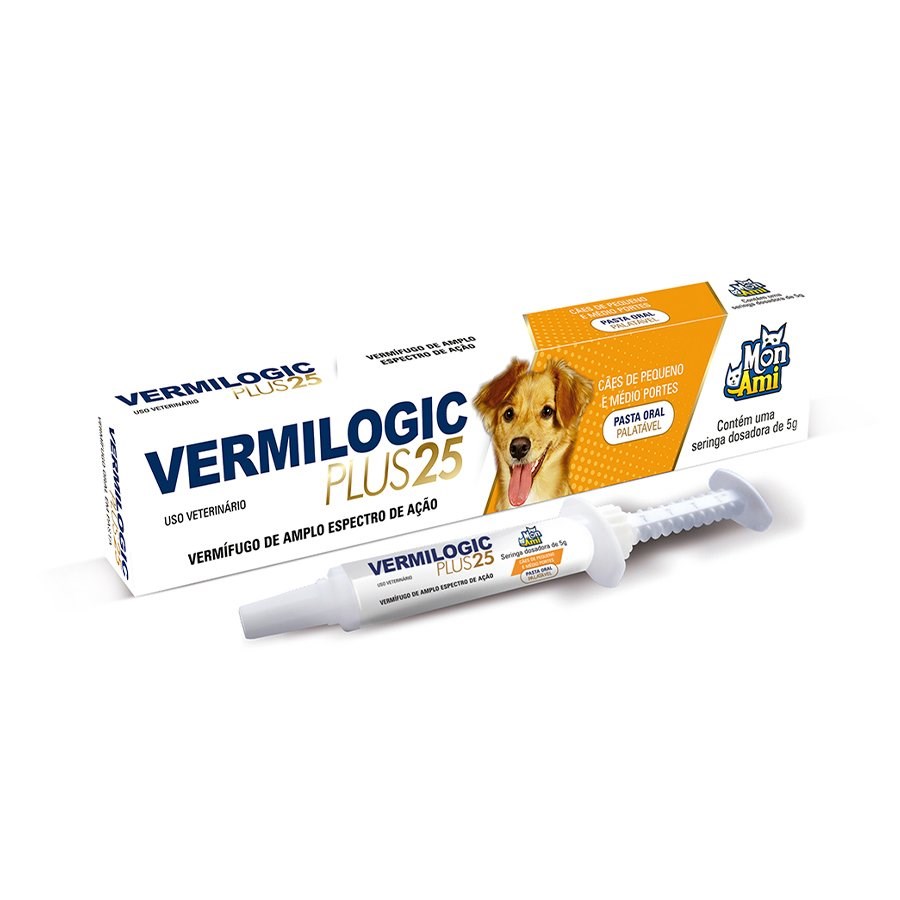 Vermífugo Vermilogic Plus 25 para Cães de Porte Pequeno e Médio 5g