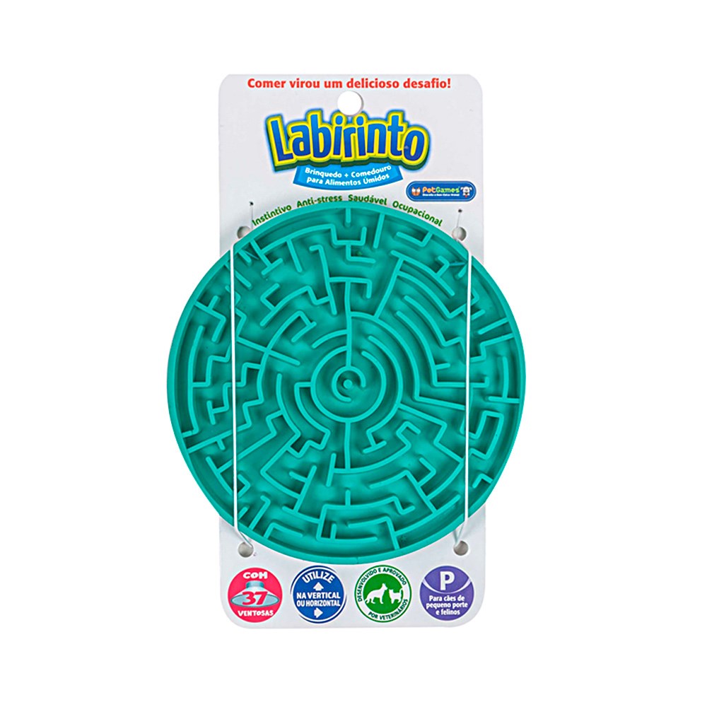 Brinquedo e Comedouro Pet Games Labirinto Verde Água para Cães e Gatos
