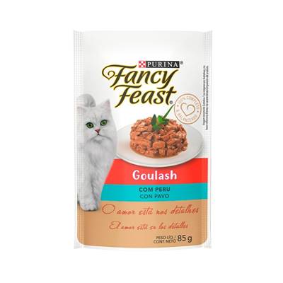Ração Fancy Feast Sachê para Gatos Adultos sabor Goulash Peru 85g