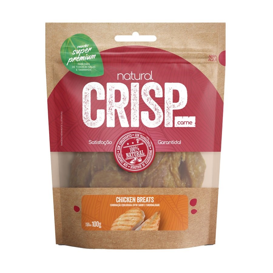 Snack Natural Crisp Chicken Breats para Cães