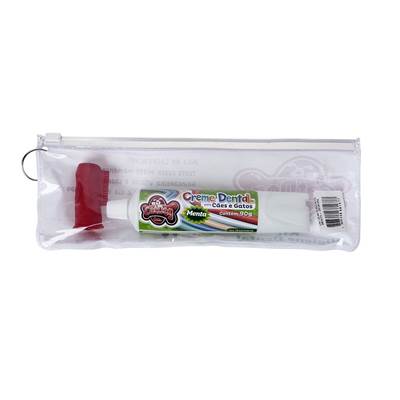 Conjunto de Higiene Dental Cat Dog para Cães e Gatos sabor Menta U