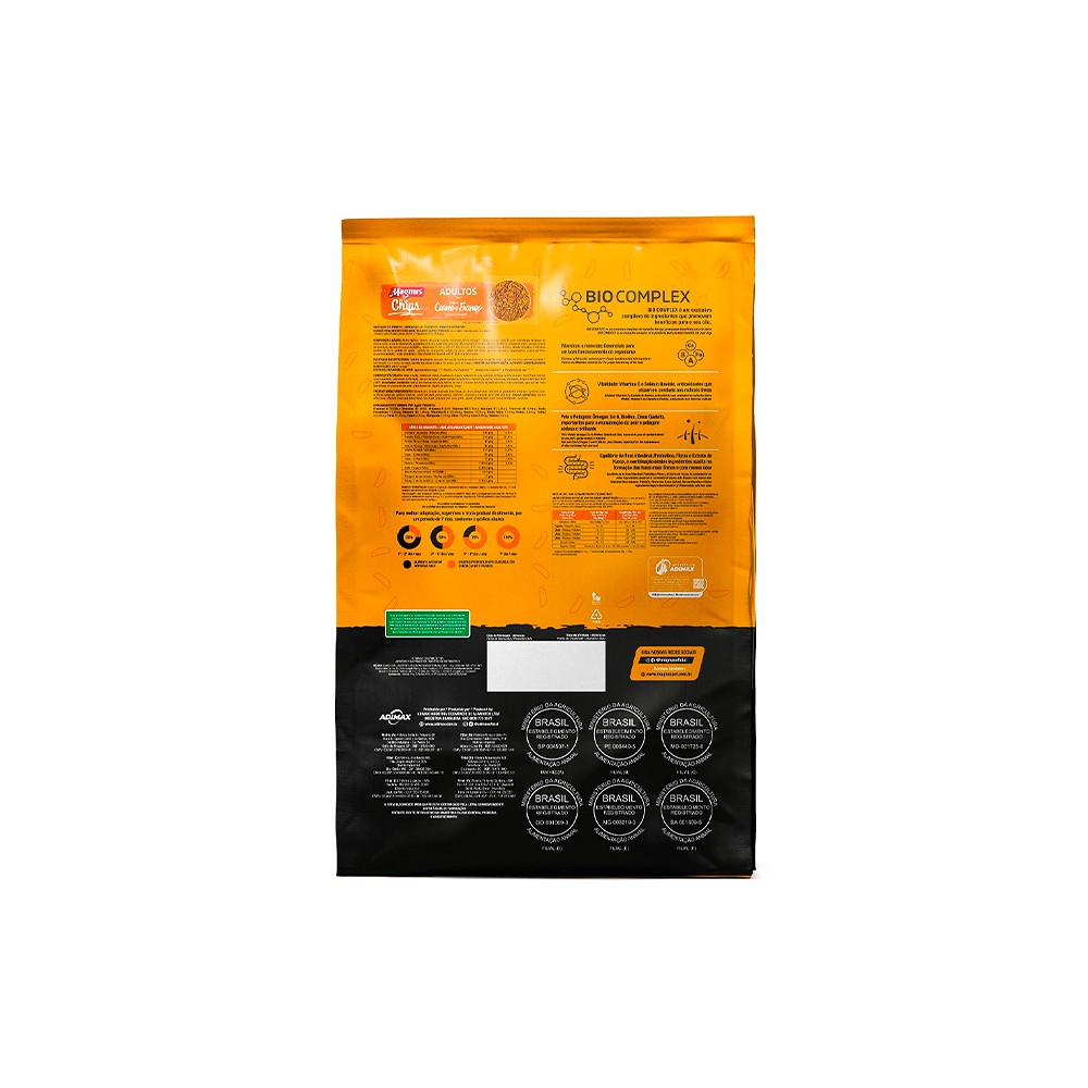 Ração Magnus Chips para Cães Adultos sabor Carne e Frango