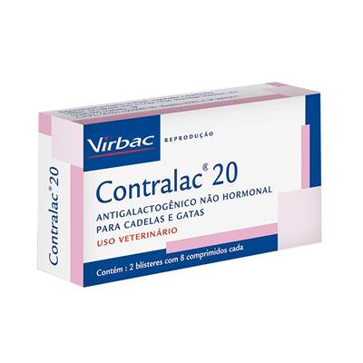 Antigalactogênico Virbac Contralac 20 para Cães e Gatos 16 comprimidos