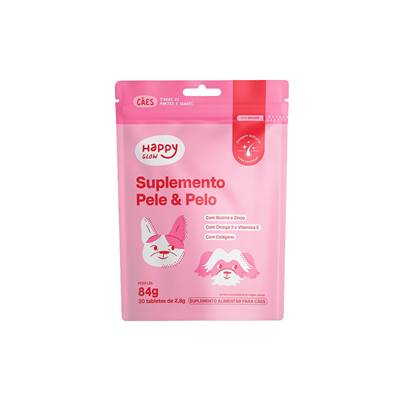 Suplemento Happy Glow Pele e Pelo para Cães 84g