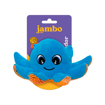 Brinquedo Jambo Mordedor Pelúcia Pop Aqua Octopus para Cães